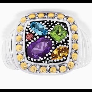 EFFY 925 Sterling & 18K YG Gemstone Ring, 1.54 TCW